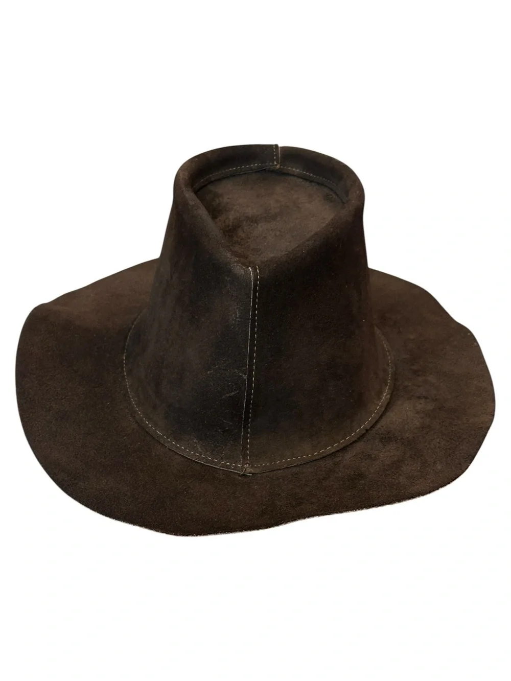 Vintage Skully’s By Henschel St. Louis Suede Leather Western Hat Brown XL USA
